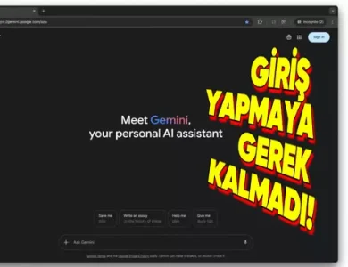 Google Gemini, Giriş Yapmadan da Kullanılabilecek!