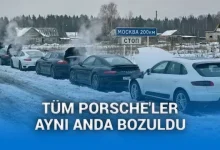 Rusya'daki tüm Porsche otomobiller aynı anda kullanılamaz hale geldi