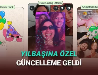 WhatsApp'a Yılbaşına Özel Güncelleme Geldi: Özel Çıkartmalar ve Kamera Efektleri!