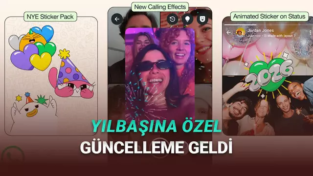 WhatsApp'a Yılbaşına Özel Güncelleme Geldi: Özel Çıkartmalar ve Kamera Efektleri!